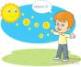 Boy getting vitamin D from the sun -clipart